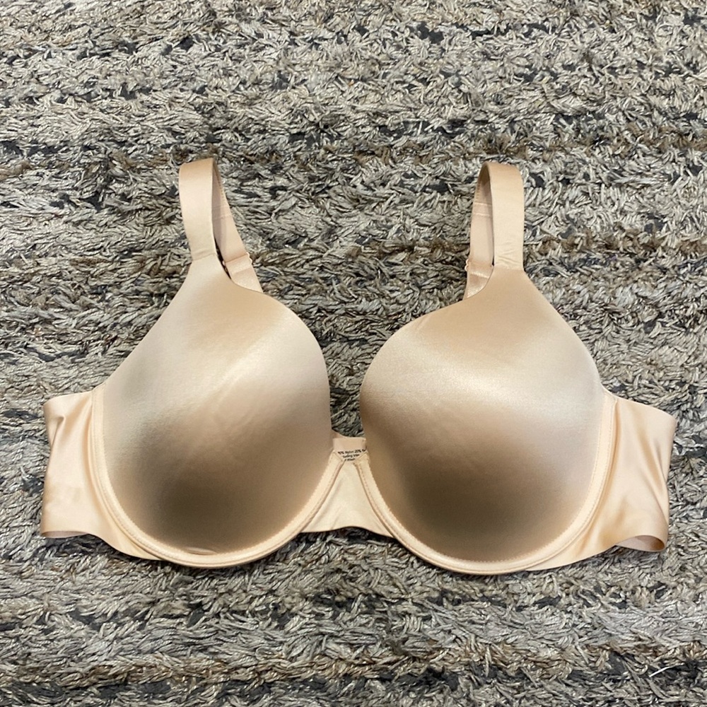 Soma satin Enhancing shape full coverage lined wired bra cream beige sz 42C